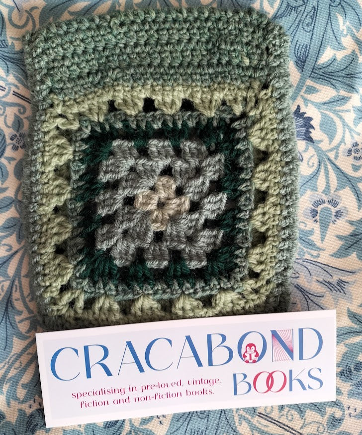 Crochet Book Cover - shades of green