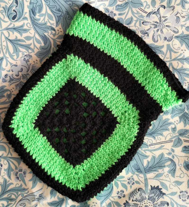 Crochet Book Cover - green and black