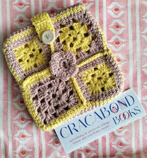 Crochet Book Cover- yellow and mauve