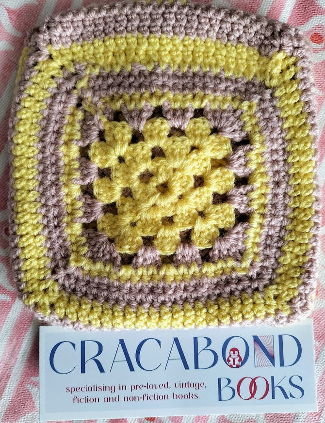 Crochet Book Cover- yellow and mauve