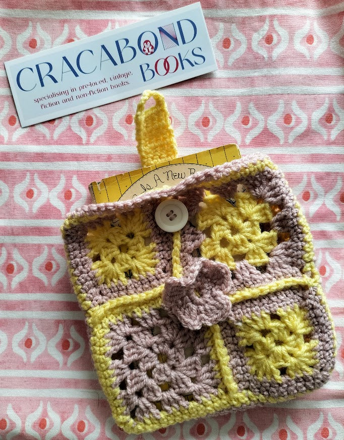 Crochet Book Cover- yellow and mauve