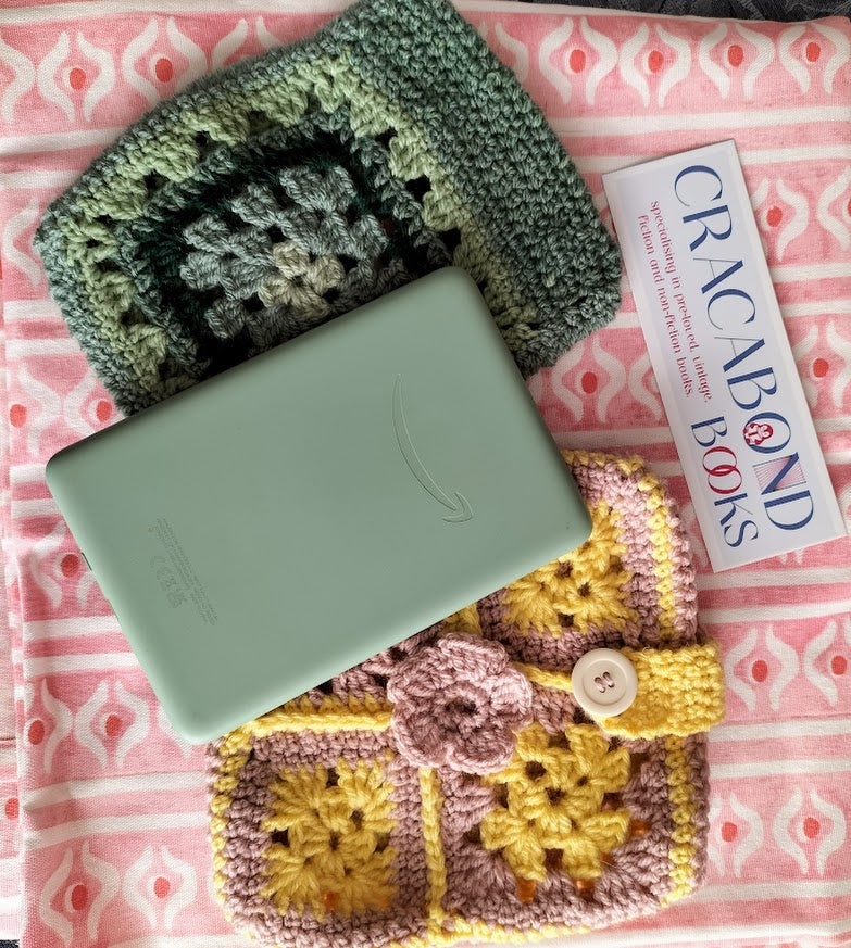 Crochet Book Cover- yellow and mauve
