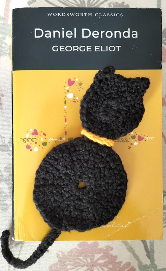 Black Cat crocheted bookmark