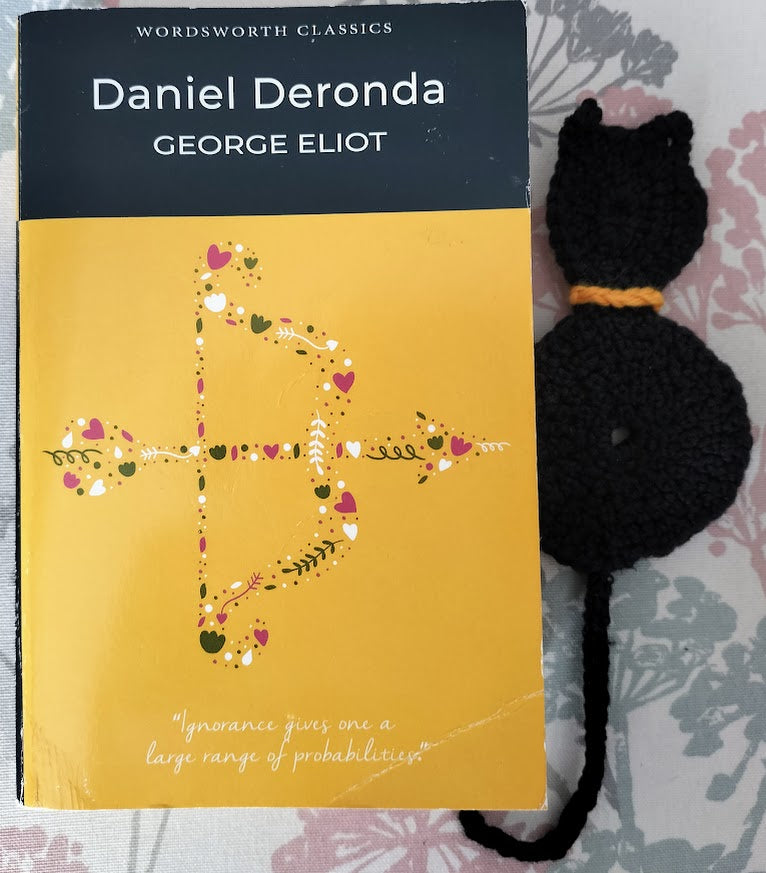Black Cat crocheted bookmark
