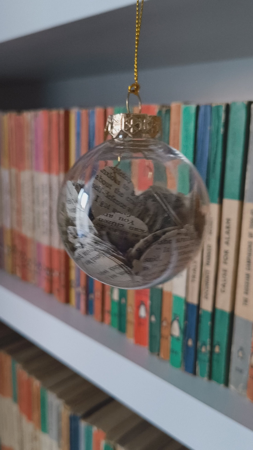 Book page filled bauble