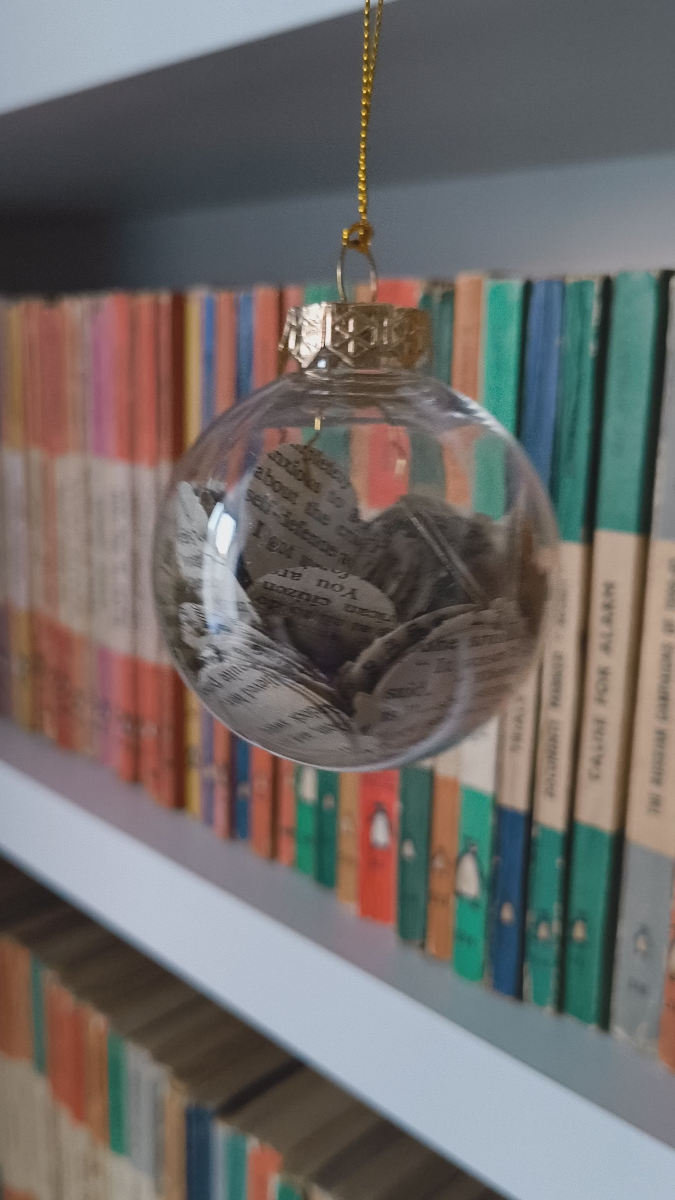 Book page filled bauble