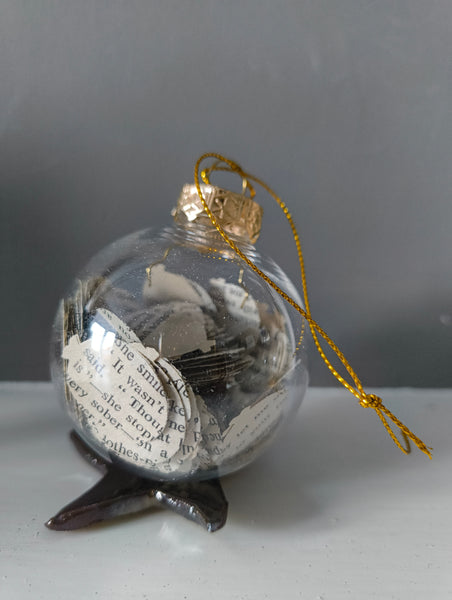 Book page filled bauble