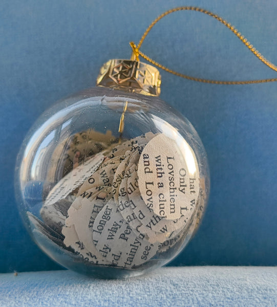 Book page filled bauble