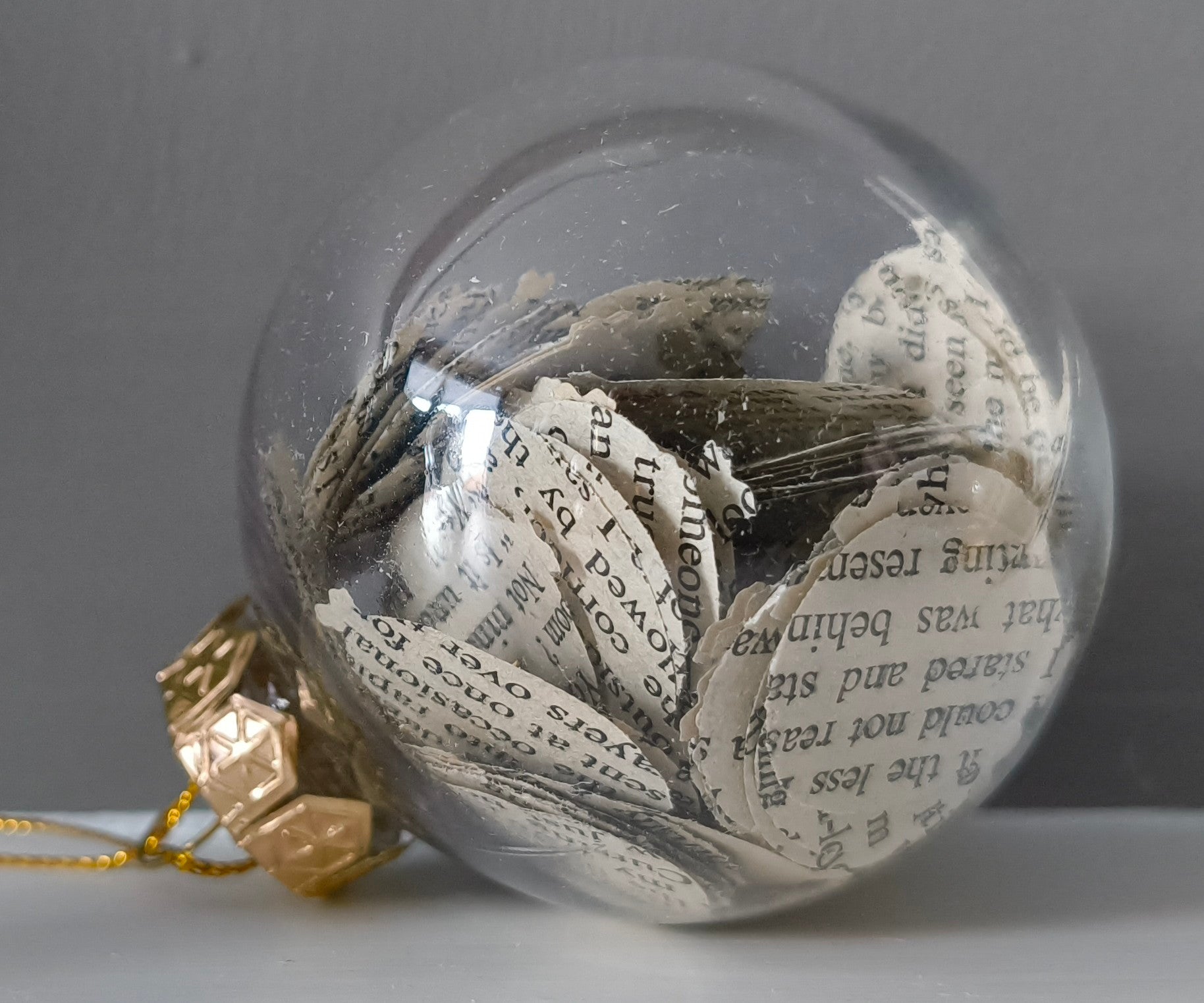 Book page filled bauble