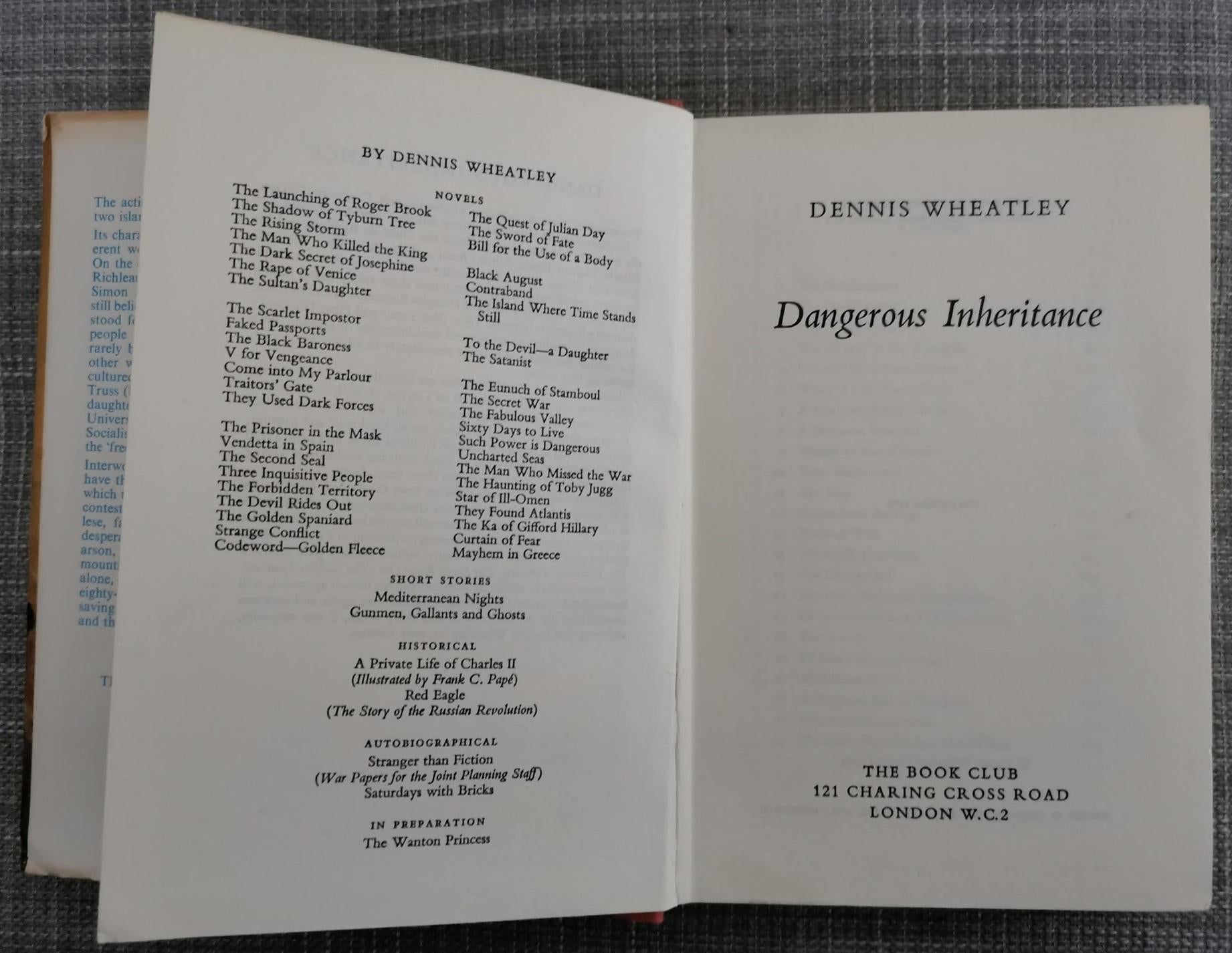 Dangerous Inheritance by Dennis Wheatley